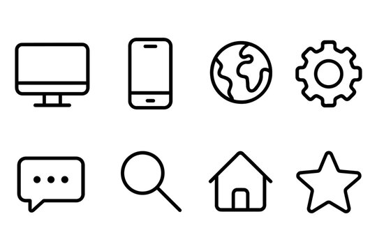 Essential web and technology icons collection, vector illustration