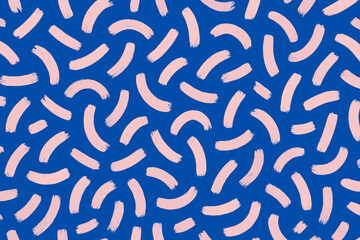 Poster - Dynamic Abstract Repeating Pattern Featuring Expressive Hand Painted Pink Brush Strokes Set Against a Vivid Blue Background Modern Graphic Resource for Creative Design Textile