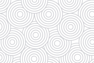 Poster - Seamless Geometric Pattern Background Design Featuring Overlapping Concentric Circles Creating Abstract Minimalist Artistic Graphic Element Texture Wallpaper Light Grey Lines on