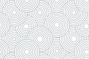 Poster - Contemporary Geometric Seamless Pattern Background Design Featuring Overlapping Concentric Ring Shapes Abstract Repetitive Grey and White Texture Element for Print or Digital Use