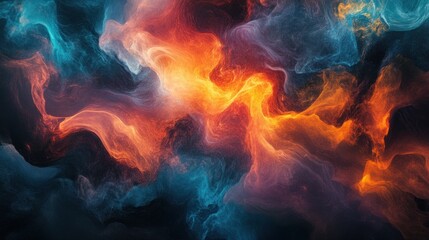 Poster - Abstract swirling colors, fiery and smoky textures