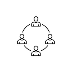 Poster - Dynamic circular human network icon illustrating concepts of interconnectedness collaborative interaction community building social relationships and effective group