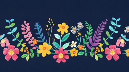 Aufkleber - A bouquet of vibrant flowers against a dark backdrop