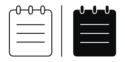 Poster - Notes in Contrast: Two stylized notepads, one in stark black and white, offer a clean and versatile visual representation of ideas, planning, and organization. They stand out against the contrast.
