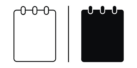 Poster - Two Notebooks Concept: a conceptual art piece where two notepad icons. One with a white inner, black lines with the other black inner, white outline of notes.