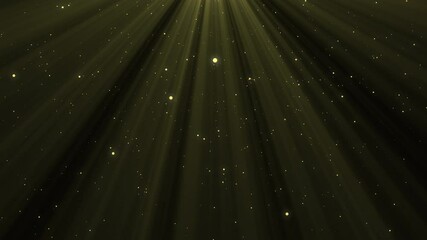 Wall Mural - gold glitter particles abstract background with glittering light rays animated overlay. Falling gold confetti star dust. Luxury gold glitter lights celebration award background loop 4K