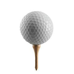 Fototapete - golf ball on the tee isolated on white background