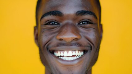 Aufkleber - Close-up shot of a person with a genuine smile