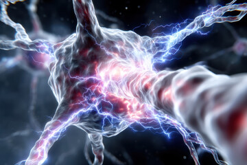 Poster - Exploring the intricate structure and function of a neuron transmitting electrical signals