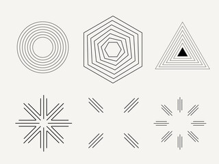 Poster - Angular Line Minimalist Stylized Contemporary Art Element. Graphic Outline Symbol Design. Abstract Imperfect Sketch Stroke Decoration.