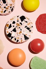 Poster - Colorful geometric forms flat lay arrangement