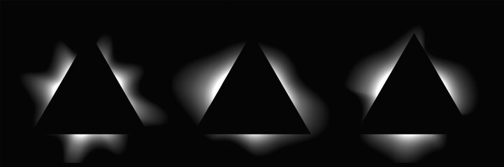 Poster - Set of triangle illuminate light frames