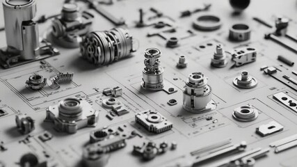 Poster - A detailed view of various electronic components used in devices and machines