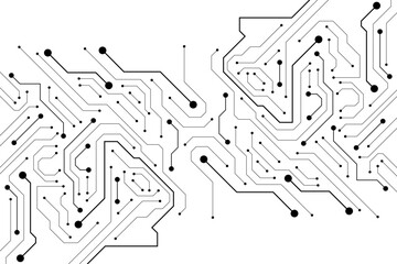 Aufkleber - Abstract digital background with technology circuit board texture. Electronic motherboard illustration. Communication and engineering concept. Vector illustration