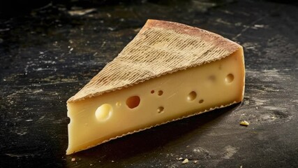 Poster - A slice of cheese sits atop a table