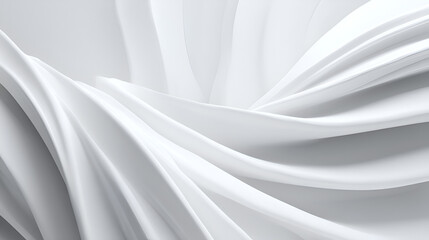 Poster - Abstract white curves intertwine casting soft shadows