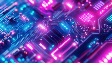 Poster - Close-up image of a computer motherboard with various components and circuitry