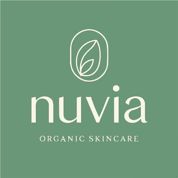Elegant Minimalist Nuvia Organic Skincare Logo Design.eps