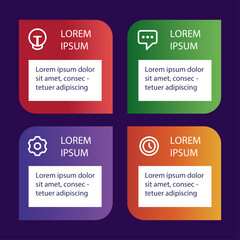 Aufkleber - Infographic Template: Four Colorful Steps