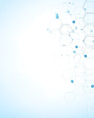 Poster - Abstract hexagonal network connecting data points