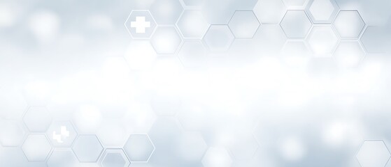 Poster - Medical science background with hexagons and light