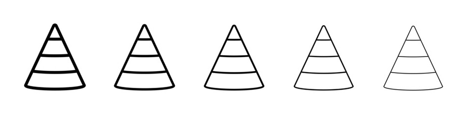 Cone shape 3D icon flat simple outline logo