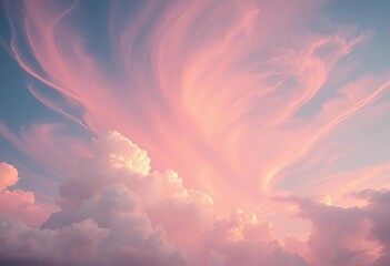 Wall Mural - Abstract pastel sky, swirling clouds, ethereal glow, fantasy landscape,  texture overlay,  graphic