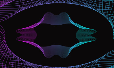 Wall Mural - Spirograph abstract element on a black background