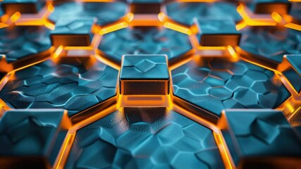 Poster - Close-up shot of a computer keyboard with glowing keys