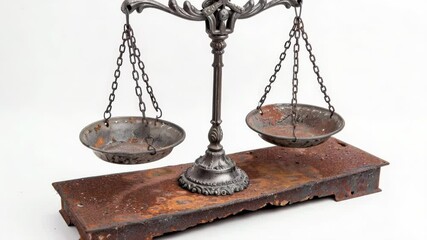 Poster - A metal kitchen scale with two bowls, ideal for weighing and measuring ingredients