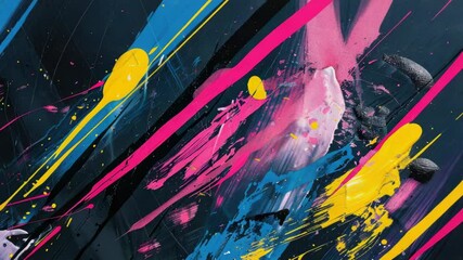 Aufkleber - A detailed view of a vibrant artwork on a wall, suitable for decorative or inspirational use