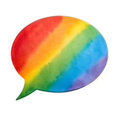 Poster - Watercolor rainbow speech bubble isolated on transparent background