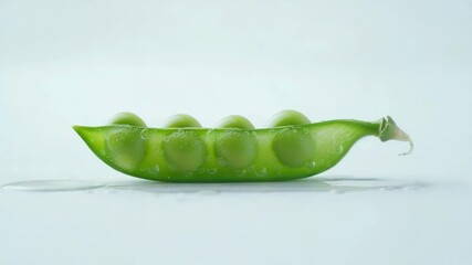Poster - A fresh green pea pod containing four plump peas, perfect for cooking or snacking
