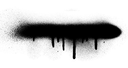 Poster - Dramatic Black Spray Paint Drip on Transparent Backdrop A Single Grunge Ink Streak for Urban Art and Graffiti Design with a Raw and Edgy Aesthetic