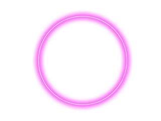 Fototapete - Geometric abstract design with concentric circles and square frame in pink and magenta isolated on transparent background
