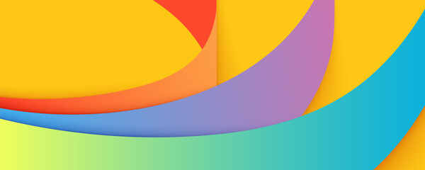 Fototapete - Colorful Abstract Background with Lines and Circular Design Elements