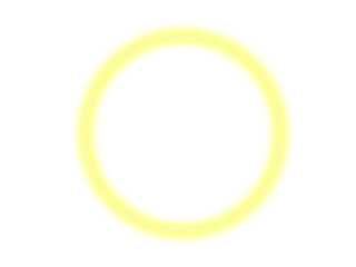 Fototapete - Abstract geometric design featuring concentric yellow circles within a square frame with triangular corners isolated on transparent background