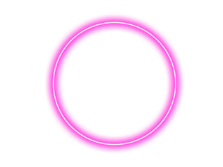 Fototapete - Abstract geometric design with a vibrant pink square frame and a concentric circle inside isolated on transparent background