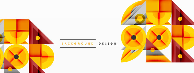 Poster - Abstract geometric pattern. Orange, gray, brown shapes create dynamic visual texture. Modern design element for backgrounds.