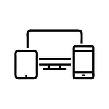 Modern digital devices connection icon representing a network of technology