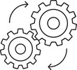© Alamin - Interlocking Gears with Arrows Representing a Process or System Illustrating Collaboration Efficiency and Mechanical Functionality in a Simple Clean Design