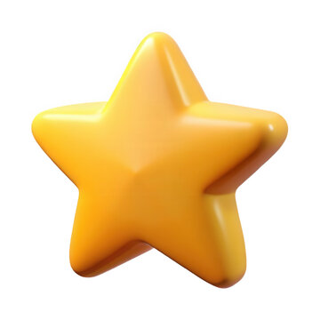 Golden Radiance: A captivating close-up reveals a glossy, golden star, radiating warmth and positivity, rendered in a charming 3D style.