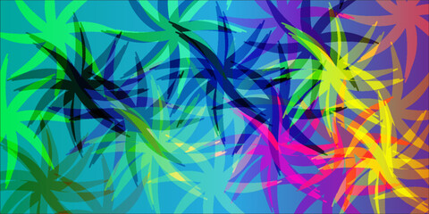 Poster - Dynamic abstract art featuring overlapping colorful shapes, creating energy and modern flair. Vibrant and unique composition suitable