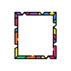 Poster - Vibrant geometric border with bold colors and unique shapes creating an eye catching frame for design projects