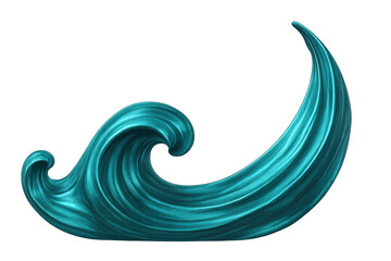Poster - Turquoise metallic paint sweeping in dynamic wave, creating contemporary artistic backdrop with sleek, fluid movement