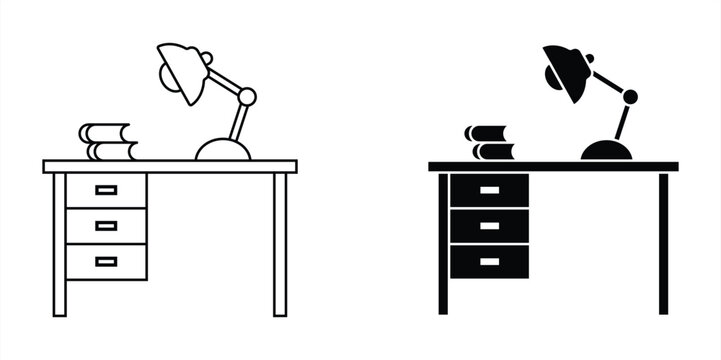 Table office icon vector on trendy design basic RGB