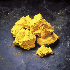 Poster - Uranium yellowcake on black surface Generative AI