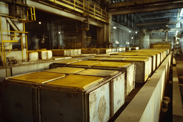 Aufkleber - High-quality yellowcake uranium storage in industrial facility Generative AI