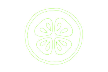 Poster - Vibrant green lime slice floating against transparent backdrop, showcasing fresh citrus texture for culinary graphic design needs