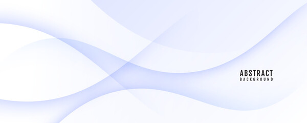 Poster - 3D white geometric abstract background overlap layer on bright space with waves effect decoration. Modern graphic design element cutout style concept for web banner, art, flyer, card or brochure cover
